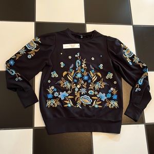 Women's Drew embroidered knit top new with tags size xs